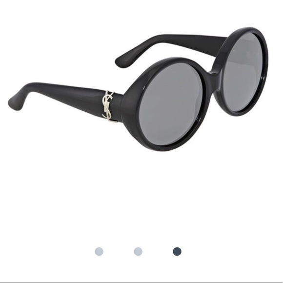Saint Laurent SL M1 002 Black Oval Sunglasses - Picture 1 of 16